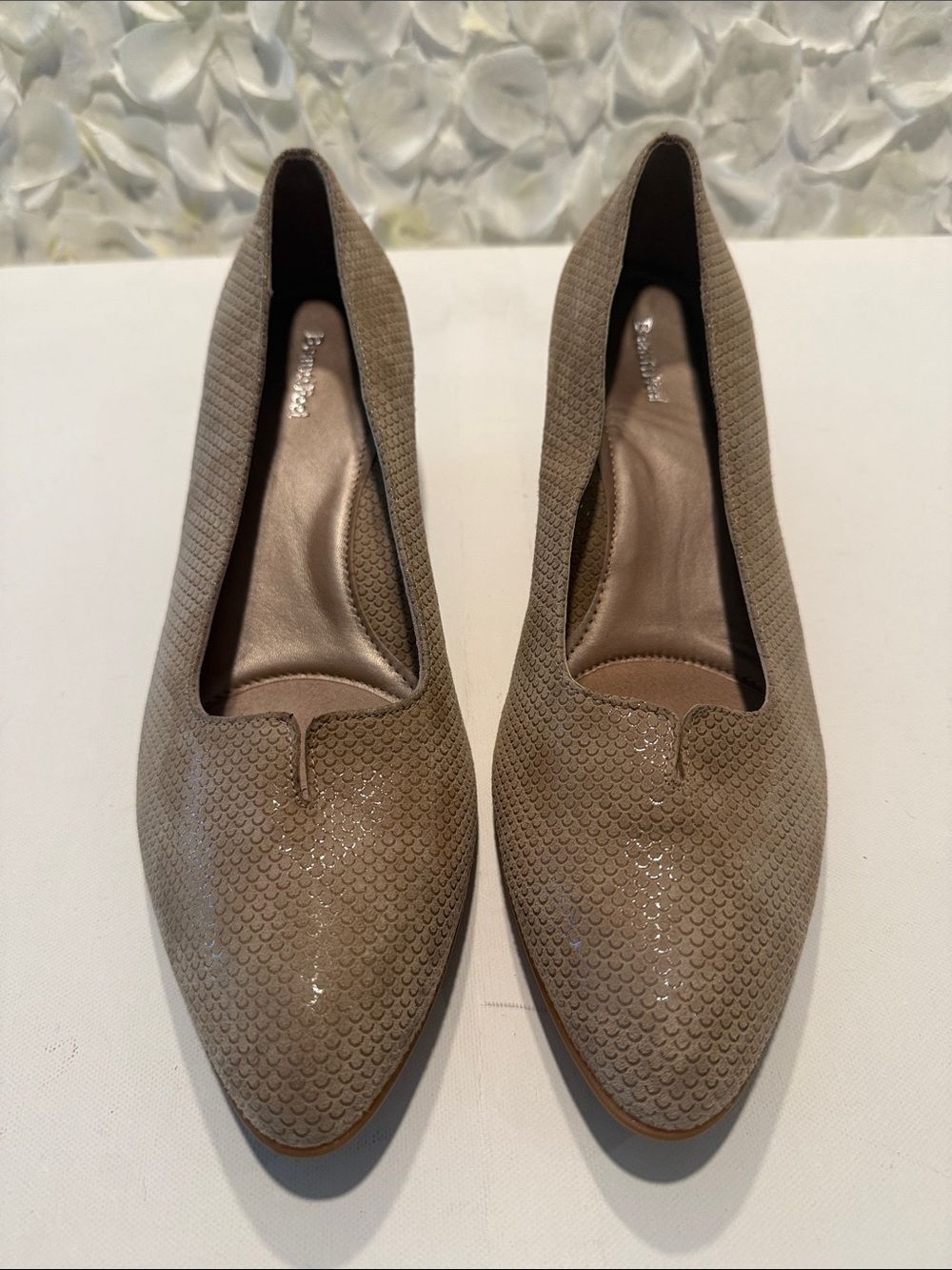 BeautiFeel Taupe Textured Pointed Toe Slip-Ons